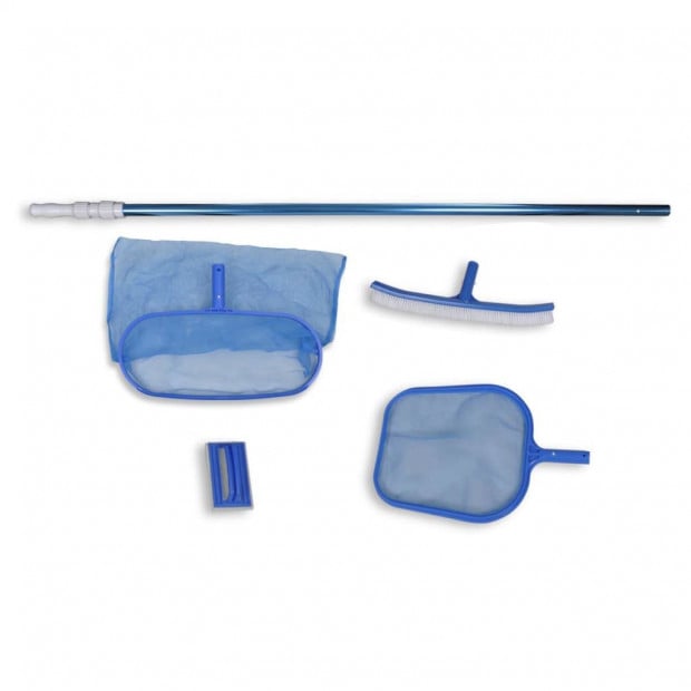 Pool Cleaning Set Brush 2 Leaf Skimmers 1 Telescopic Pole Image 2