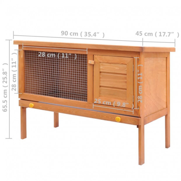 Outdoor Rabbit Hutch 1 Layer Wood Image 5