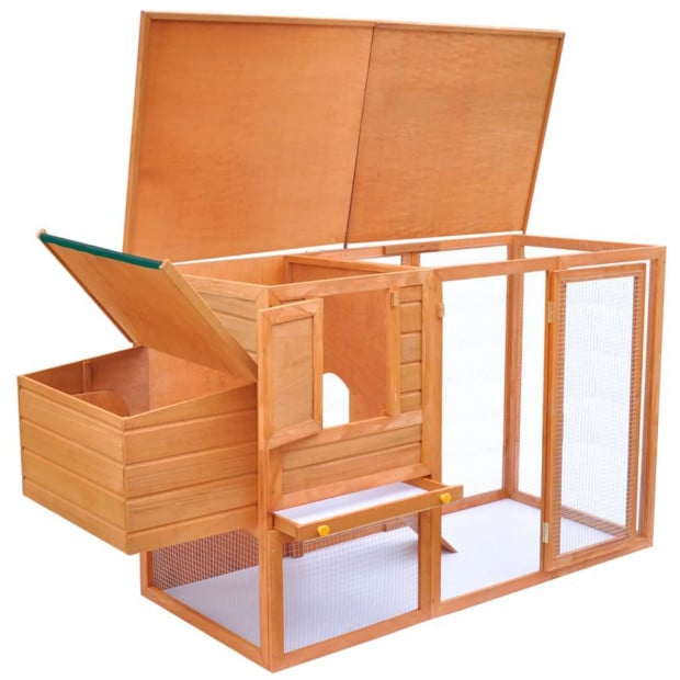 Outdoor Chicken Cage Hen House With 1 Egg Cage Wood Image 5