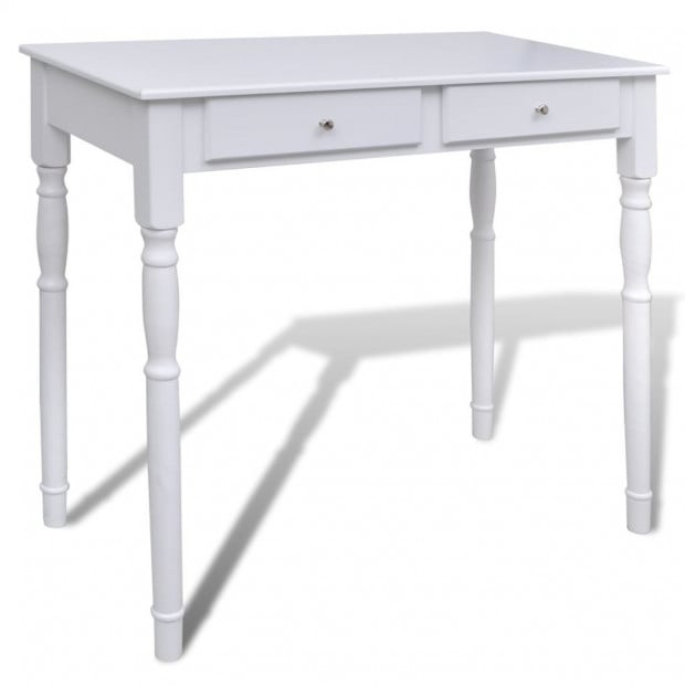 Dressing Table With 3-in-1 Mirror And Stool 2 Drawers White Image 6