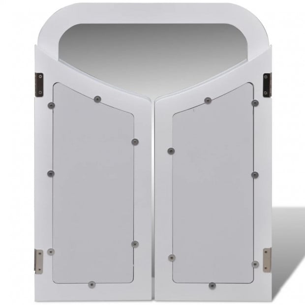 Dressing Table With 3-in-1 Mirror And Stool 2 Drawers White Image 7