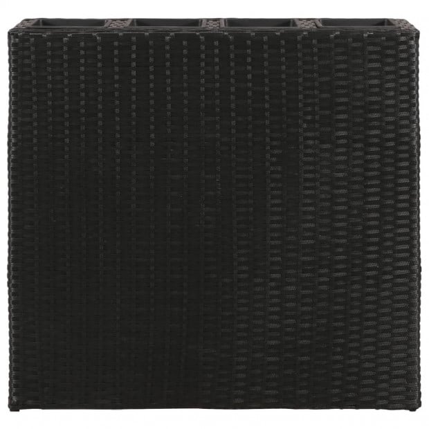 Garden Rectangle Rattan Planter Set Black Image 3