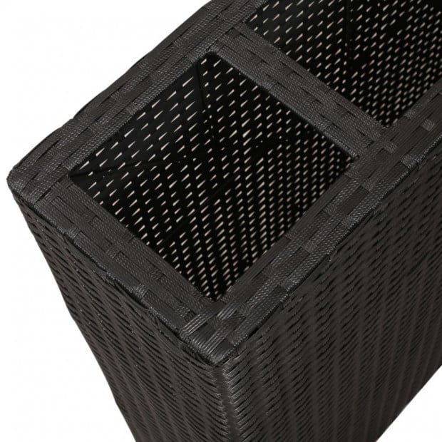Garden Rectangle Rattan Planter Set Black Image 4