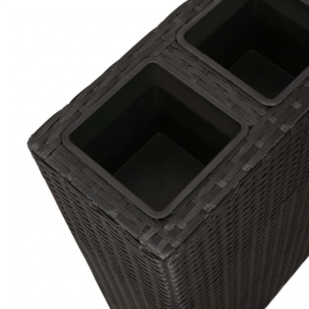 Garden Rectangle Rattan Planter Set Black Image 5