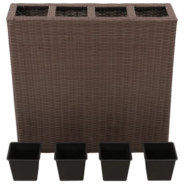 Garden Rectangle Rattan Planter Set Brown Image 2