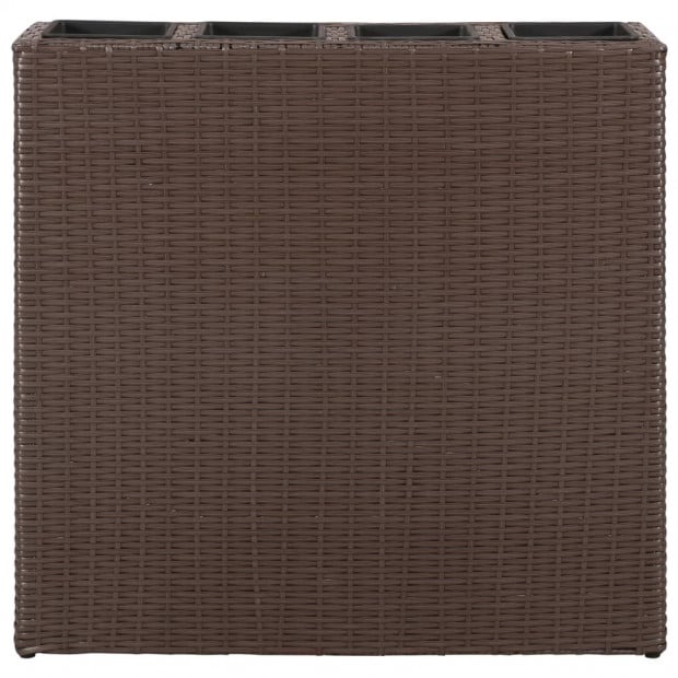 Garden Rectangle Rattan Planter Set Brown Image 3