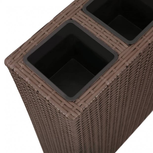 Garden Rectangle Rattan Planter Set Brown Image 5