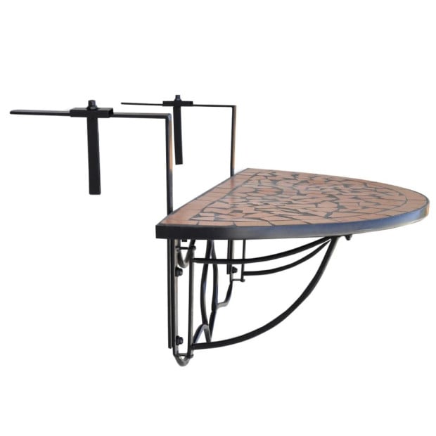 Hanging Balcony Table Terracotta Mosaic Image 3