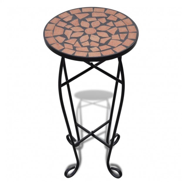 Mosaic Side Table Plant Table Terracotta Image 2