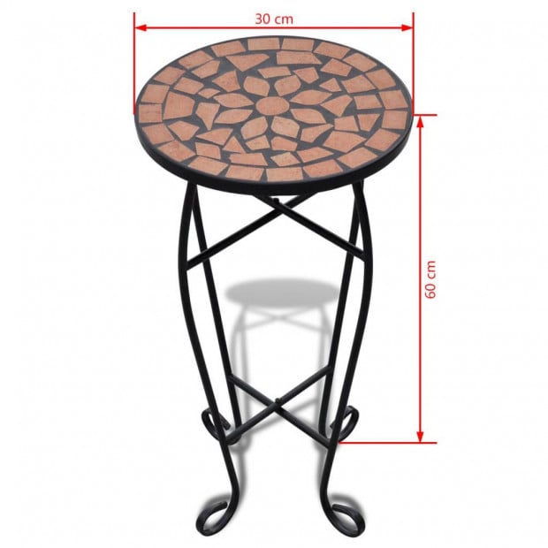 Mosaic Side Table Plant Table Terracotta Image 5
