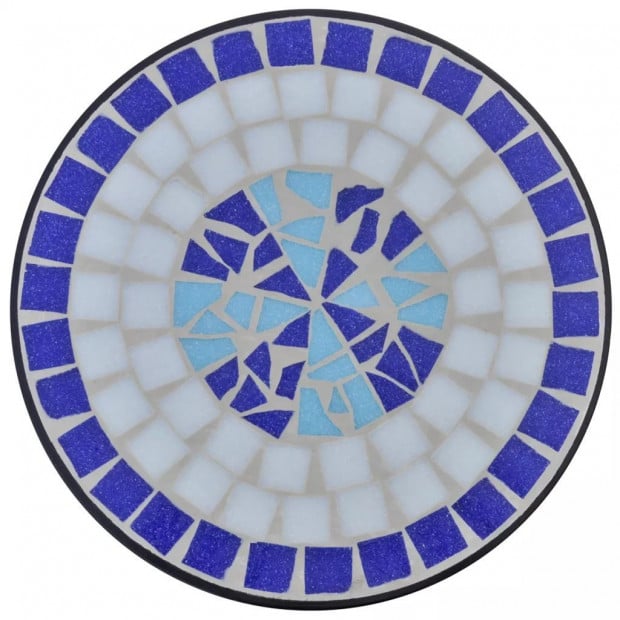 Mosaic Plant Table Blue And White Image 3
