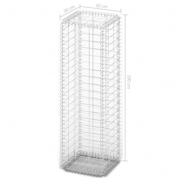 Gabion Basket With Lids Galvanised Wire 100x30x30 Cm Image 5