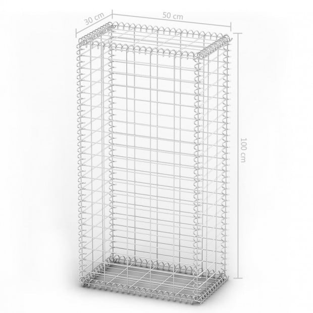 Gabion Basket With Lids Galvanised Wire 100x50x30 Cm Image 5