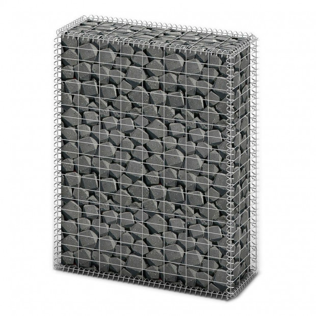 Gabion Basket With Lids Galvanised Wire 100x80x30 Cm