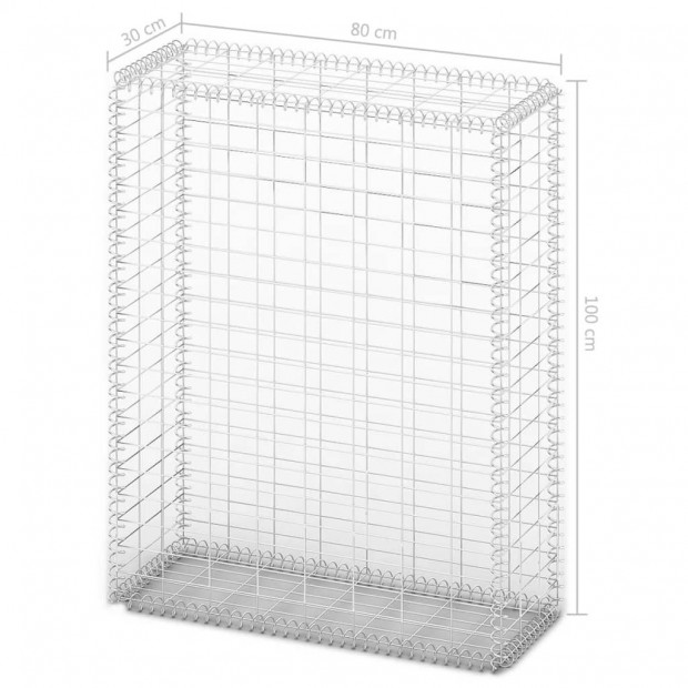 Gabion Basket With Lids Galvanised Wire 100x80x30 Cm Image 5