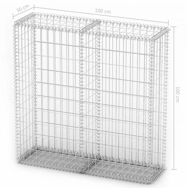 Gabion Basket With Lids Galvanised Wire 100 X 100 X 30 Cm Image 5