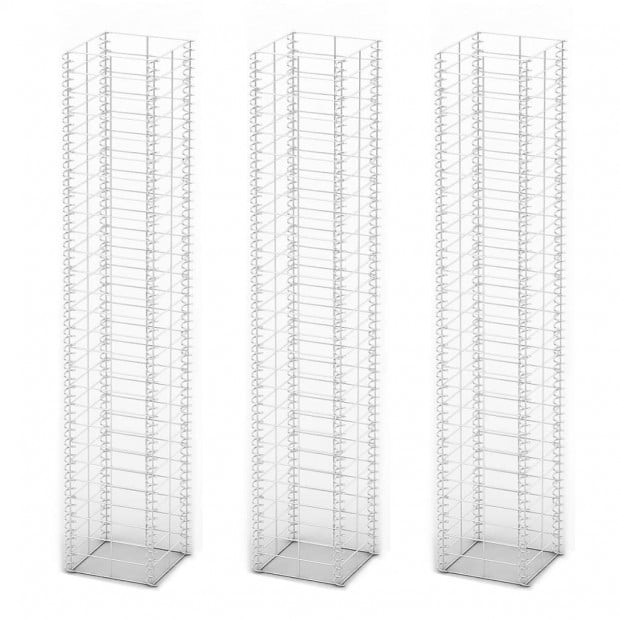 Gabion Set 3 Pcs Galvanised Wire 25x25x150 Cm Image 2
