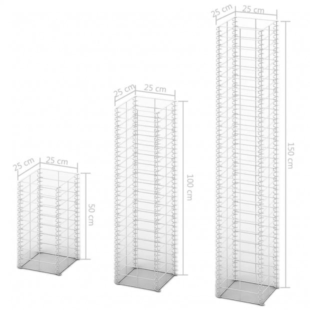 3 Piece Gabion Set Galvanised Wire Image 4