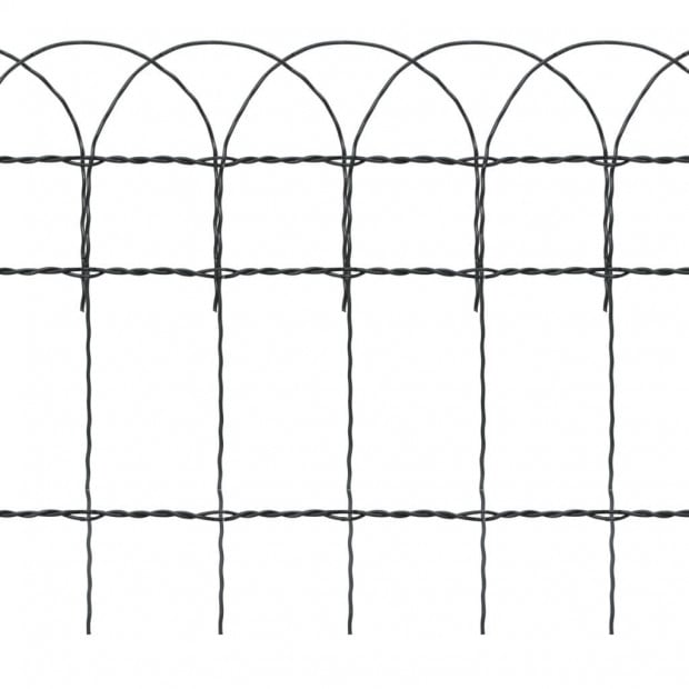Garden Border Fence Powder-coated Iron 25x0.4 M Image 3