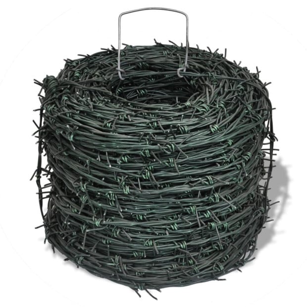 Barbed Wire Entanglement Wire Green Wire Roll 100 M Image 2