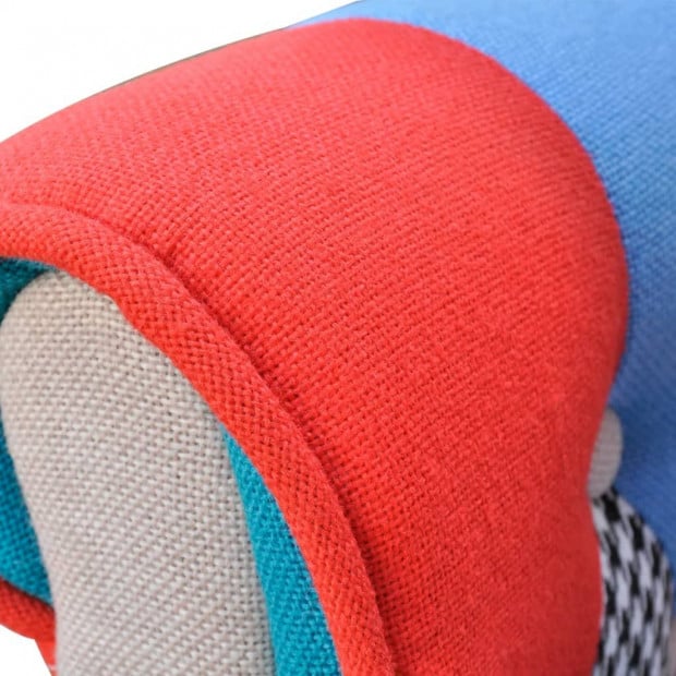 Armchair With Patchwork Design Fabric Image 4