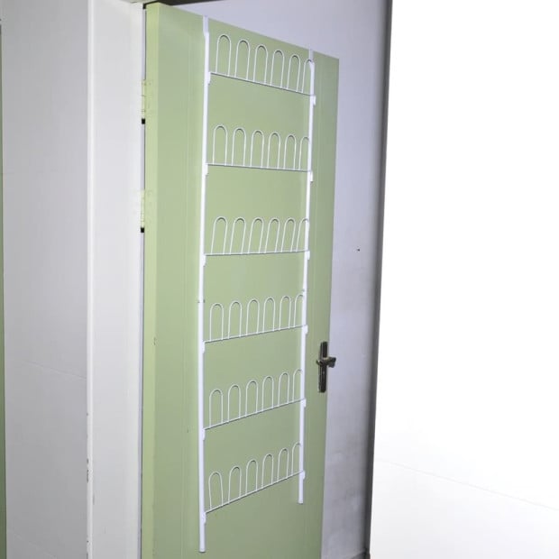 Shoe Rack For 18 Pairs Of Shoes Steel White Image 3