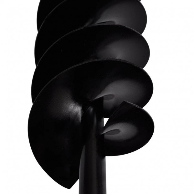 Ground Drill With Handle Auger Bit 80 Mm Double Spirals Steel Black Image 5