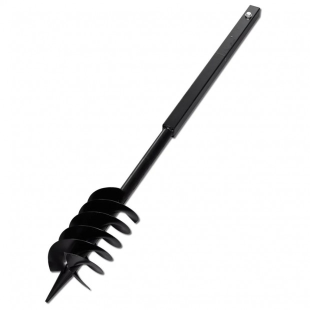 Ground Drill With Handle Auger Bit 150 Mm Three Spirals Steel Black Image 3