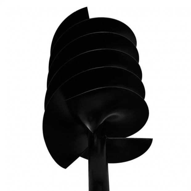 Ground Drill With Handle Auger Bit 150 Mm Three Spirals Steel Black Image 5