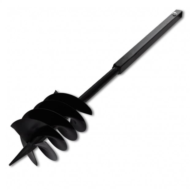 Ground Drill With Handle Auger Bit 180mm 3 Spirals Steel Black Image 4