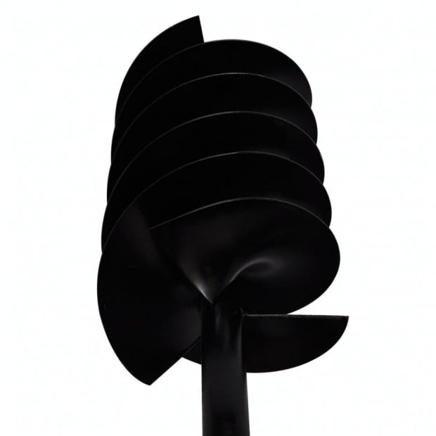 Ground Drill With Handle Auger Bit 180mm 3 Spirals Steel Black Image 5