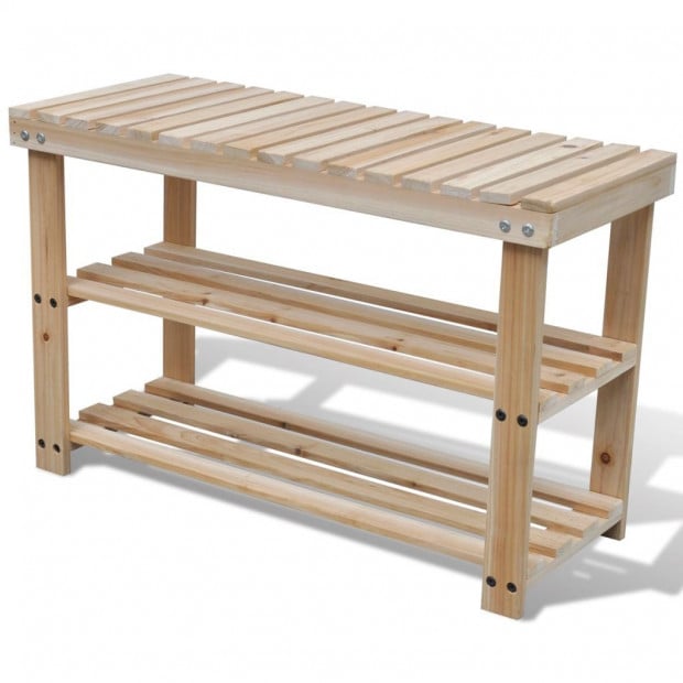 2 in 1 Wooden Shoe Rack With Bench Top Durable