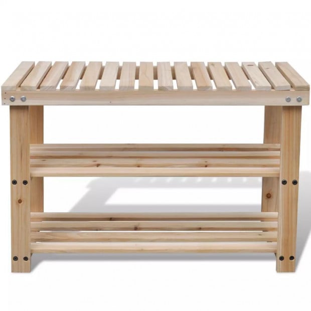2-in-1 Wooden Shoe Rack With Bench Top Durable Image 2