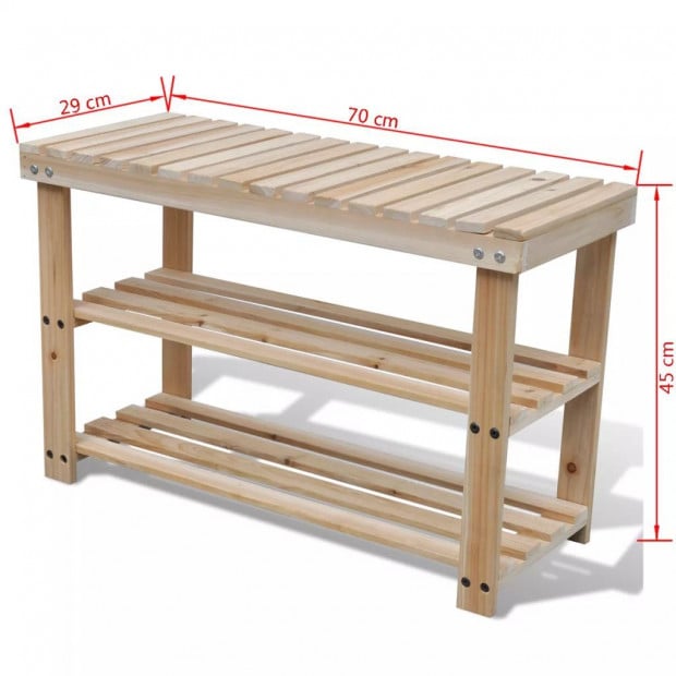 2-in-1 Wooden Shoe Rack With Bench Top Durable Image 3