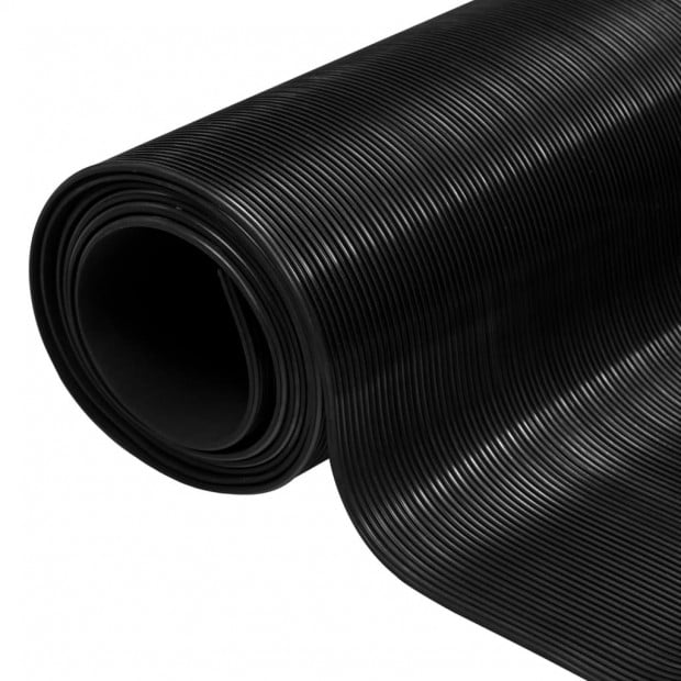 Rubber Floor Mat Anti-slip 2 X 1 M Fine Ribbed