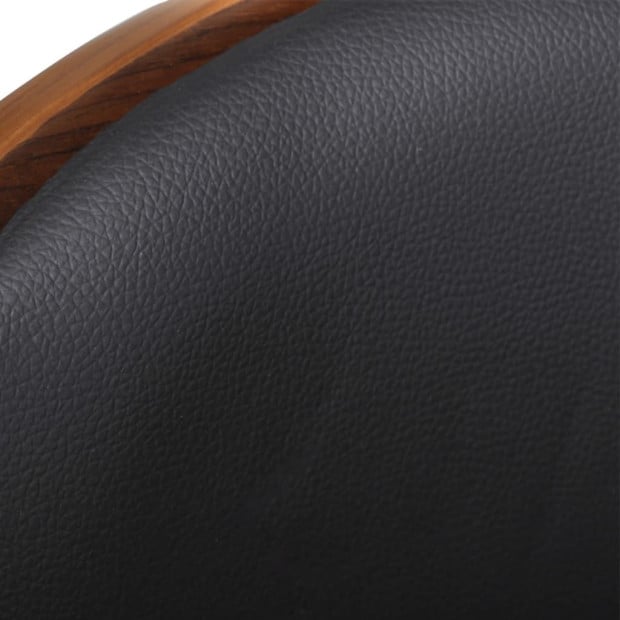 Bar Stool Bent Wood And Faux Leather Image 4