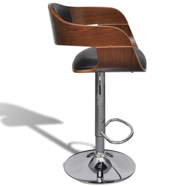 Bar Stool Bent Wood And Faux Leather Image 5