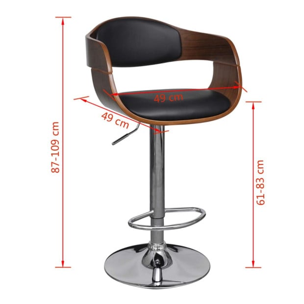 Bar Stool Bent Wood And Faux Leather Image 6