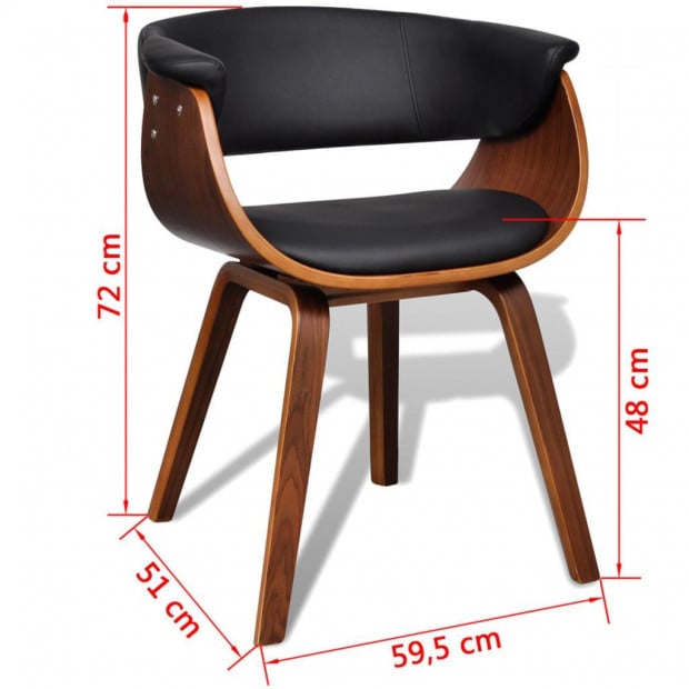Dining Chair With Wooden Frame Artificial Leather Image 6