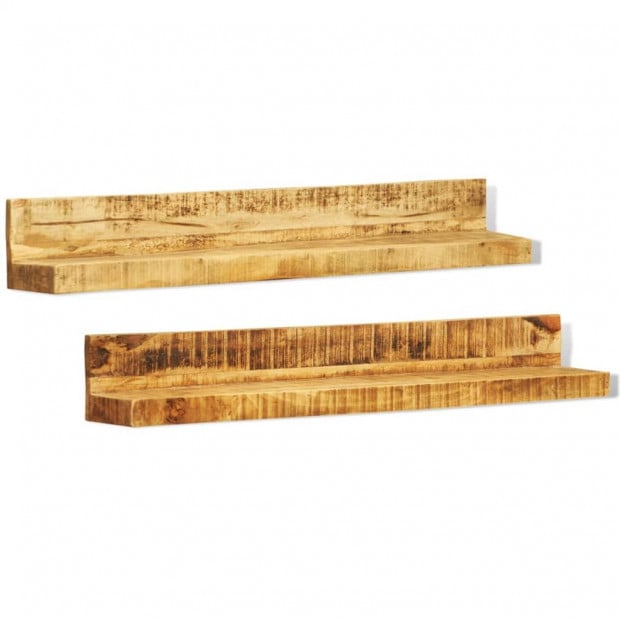 Solid Wood Wall Mounted Display Shelf 2 Pcs Image 7