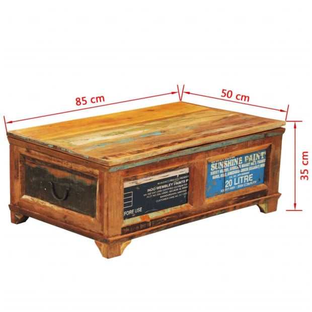 Coffee Table With Storage Vintage Reclaimed Wood Image 11
