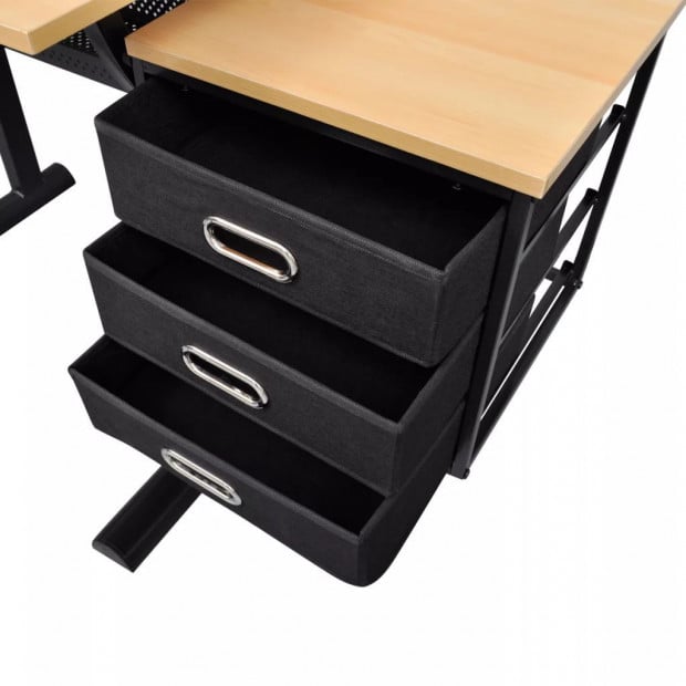 Three Drawers Drawing Table With Stool Image 4