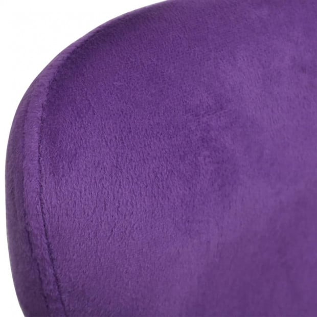 Swivel Egg Chair With Cushion Small Purple Velvet Image 5