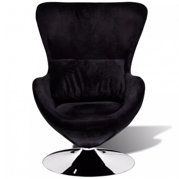 Armchair With Egg Shape Black Image 2