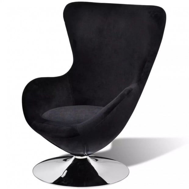 Armchair With Egg Shape Black Image 4
