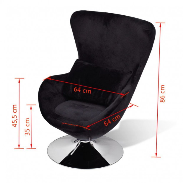 Armchair With Egg Shape Black Image 6