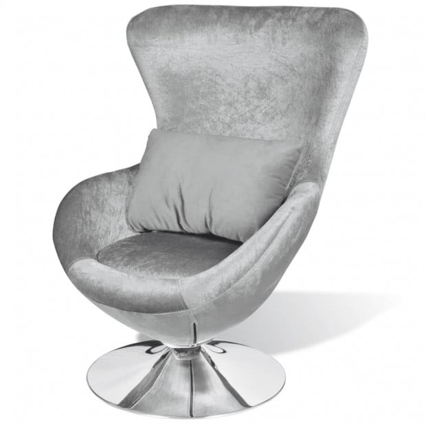 Armchair With Egg Shape Silver