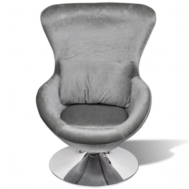Armchair With Egg Shape Silver Image 3