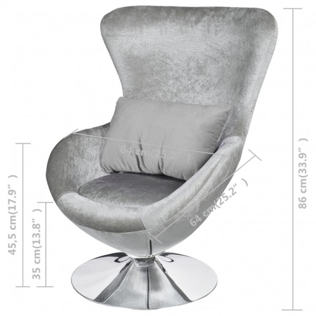 Armchair With Egg Shape Silver Image 7