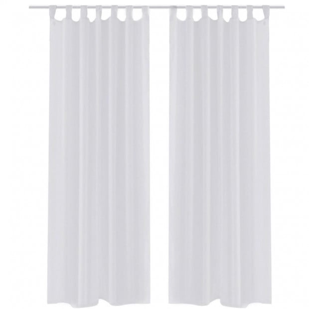 White Sheer Curtain 140 X 175 Cm 2 Pcs